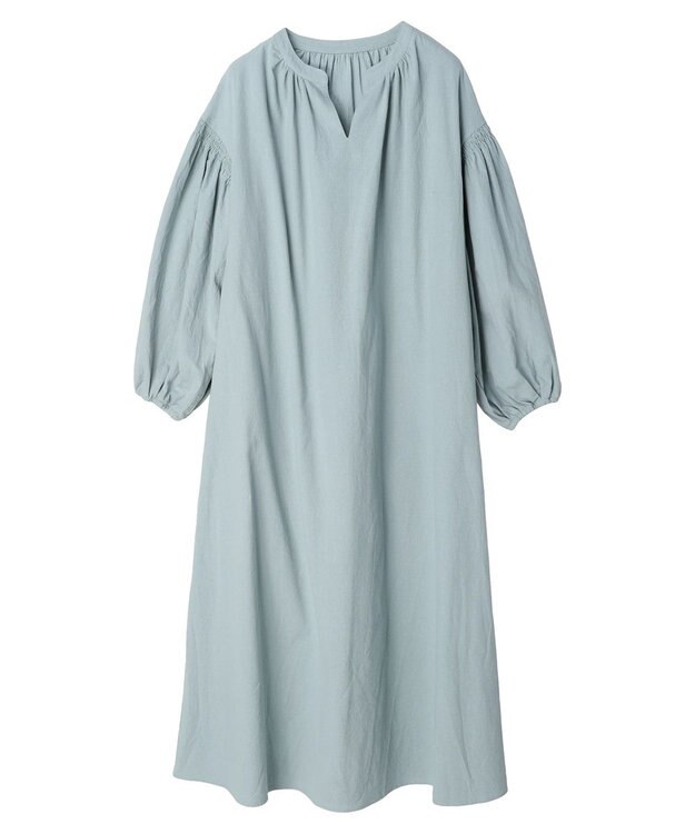 Green Parks ａ．袖ギャザーボリュームワンピース Sax