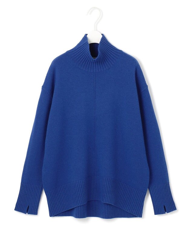 ICB 【洗える】ソフトカシミヤミックス ハイネックニット ロイヤルブルー系