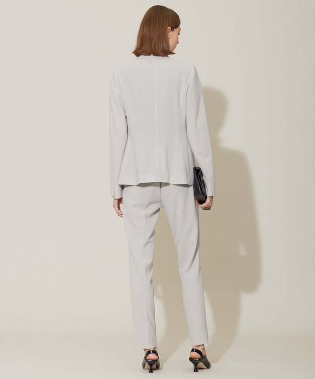 ICB 【接触冷感・防シワ・速乾・洗える】レーヨンライクトロ テーラードジャケット ライトグレー系