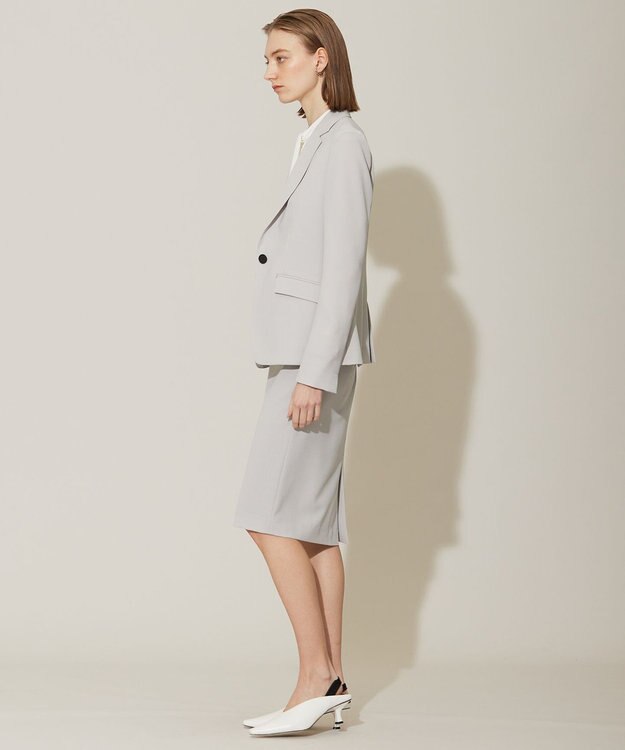 ICB 【接触冷感・防シワ・速乾・洗える】レーヨンライクトロ テーラードジャケット ライトグレー系