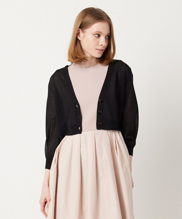 TOCCA 【洗える！】SHEER KNIT カーディガン ブラック系