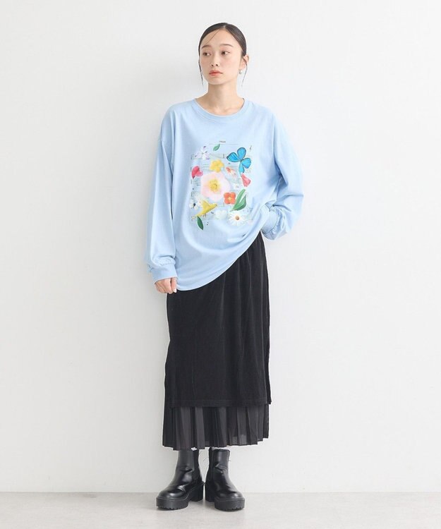 earth music&ecology いいこと奏でるグラフィックＴシャツ Blue