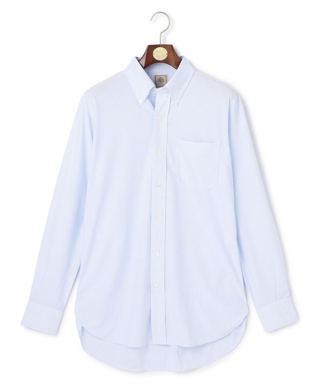 J.PRESS MEN 【接触冷感 / 吸水速乾 / UVカット / 高通気性】【SMART TECH】 ロンドンストライプ ジャージーシャツ サックスブルー系1