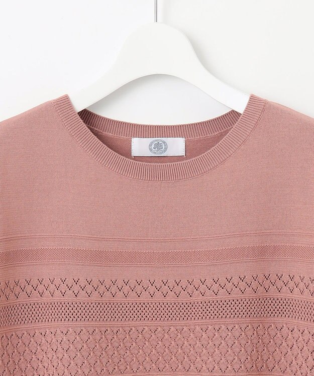 J.PRESS LADIES S 【洗える】LACY ニットプルオーバー ローズピンク系