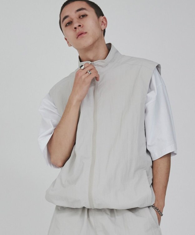 WEGO ナイロンベスト ライトグレー