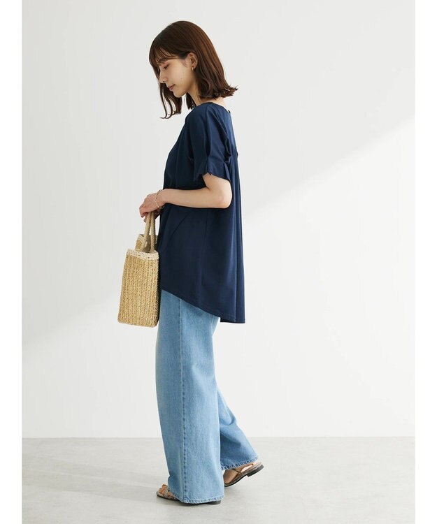 Green Parks 袖タックデザインカットチュニック Navy