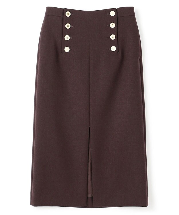 BEIGE， FERSEN / フロントボタンIラインスカート Brown