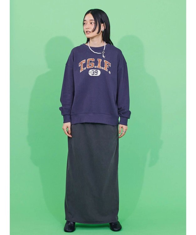 AMERICAN HOLIC ピグメント加工タイトカットスカート Charcoal Gray