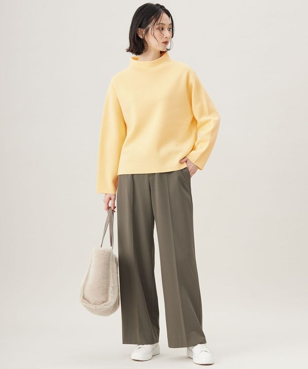 自由区 【セットアップ対応・洗える】ウールミラノボトルネック ニット クリーム