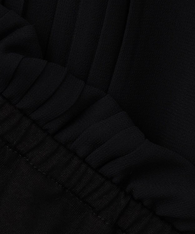 自由区 【洗える/ベーシックカラー】ロイヤルシフォン プルオーバー カットソー ブラック系