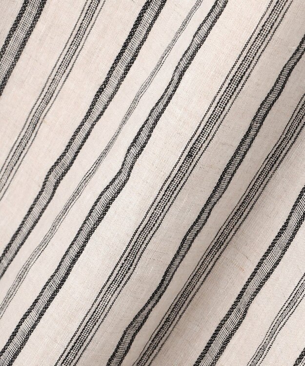 23区 【洗える】リネンストライプ Aライン スカート ベージュストライプ