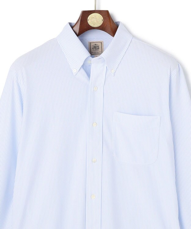 J.PRESS MEN 【接触冷感 / 吸水速乾 / UVカット / 高通気性】【SMART TECH】 ロンドンストライプ ジャージーシャツ サックスブルー系1