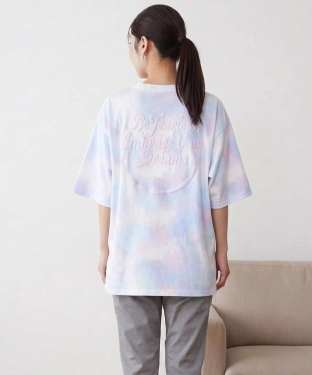 OP／FILA 【RUSTY】ニコちゃん×タイダイ柄半袖Tシャツ パープル