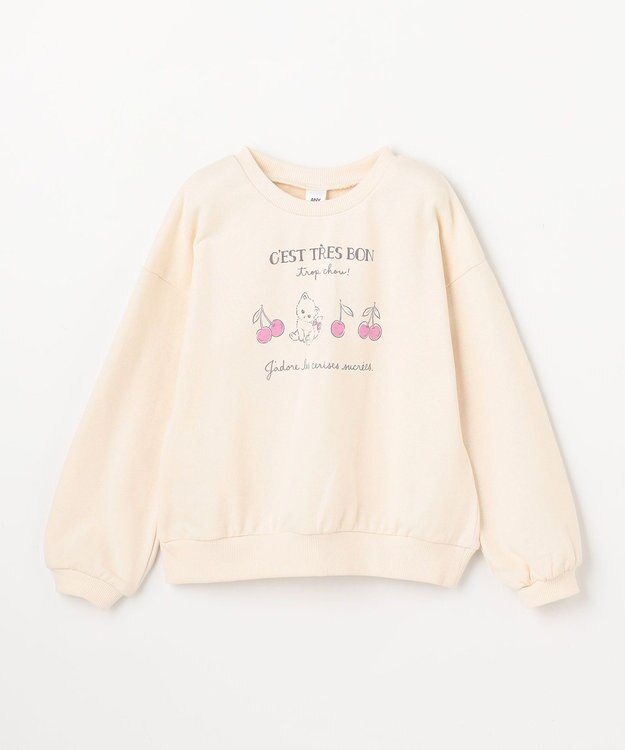 ANY KIDS 【WEB限定】7days 裏毛トレーナー エクリュ×ネコ