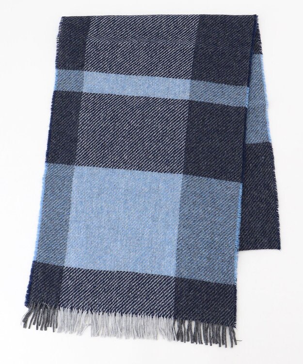JOSEPH ABBOUD 【イタリア製・カシミヤ混】トーンオントーンチェック ストール ネイビー系4