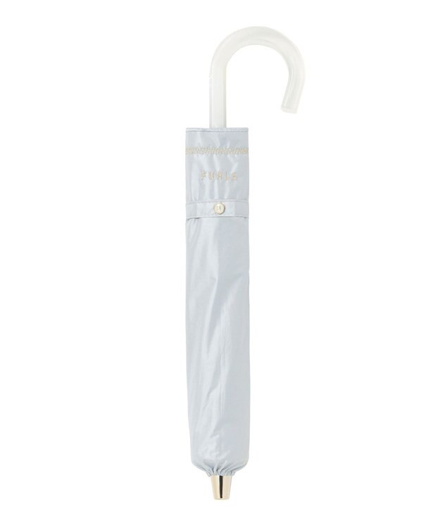 MOONBAT 【 遮光率100％/遮熱/UV】FURLA(フルラ) 晴雨兼用日傘 ジッパー刺繍 折りたたみ傘 楽折 ペールスカイ