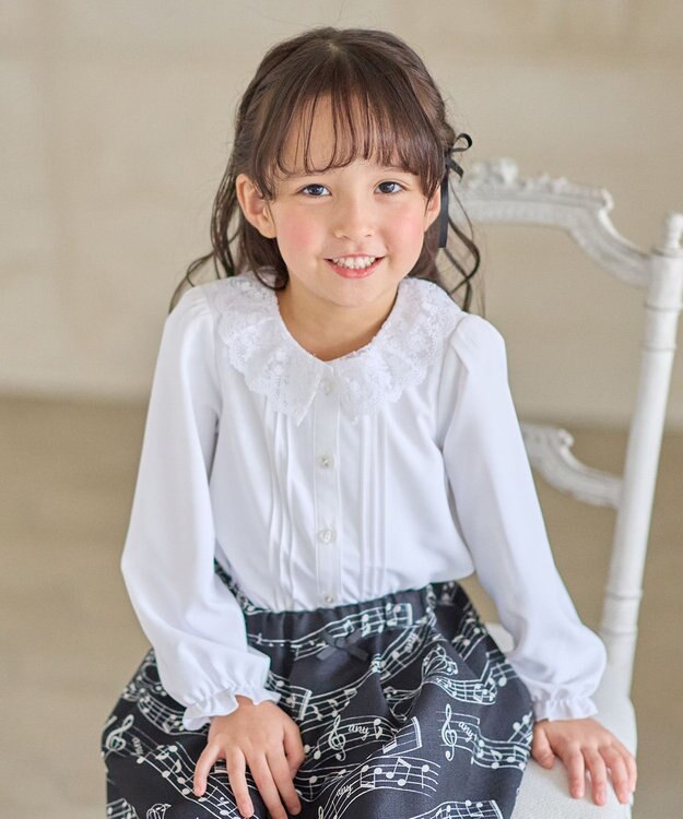 ANY KIDS 襟レース ブラウス ホワイト