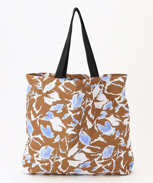 ICB ウォーターフラワープリント トートバッグ キャメル系柄