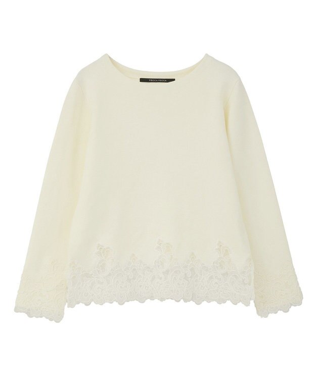 YECCA VECCA レースヘムニット Off White