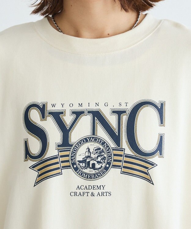 Green Parks アソートカレッジロゴ裏毛プルオーバー Ecru