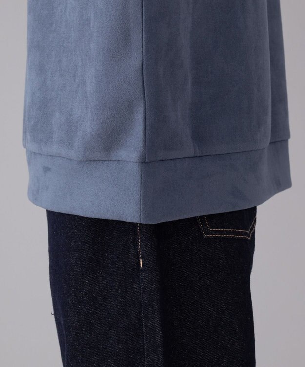 WEGO 【ユニセックス着用ITEM/2点SET/MLサイズ展開】アクセ付きフェイクスウェードプルオーバー サックス