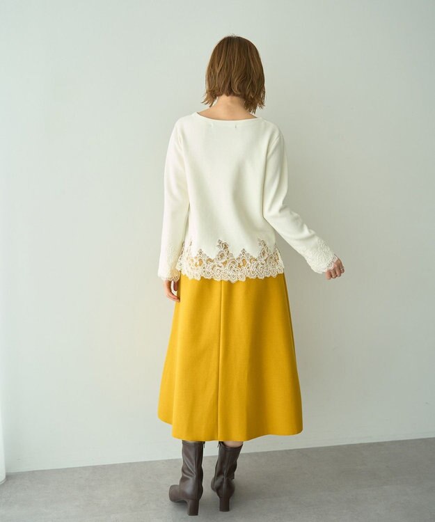 YECCA VECCA レースヘムニット Off White