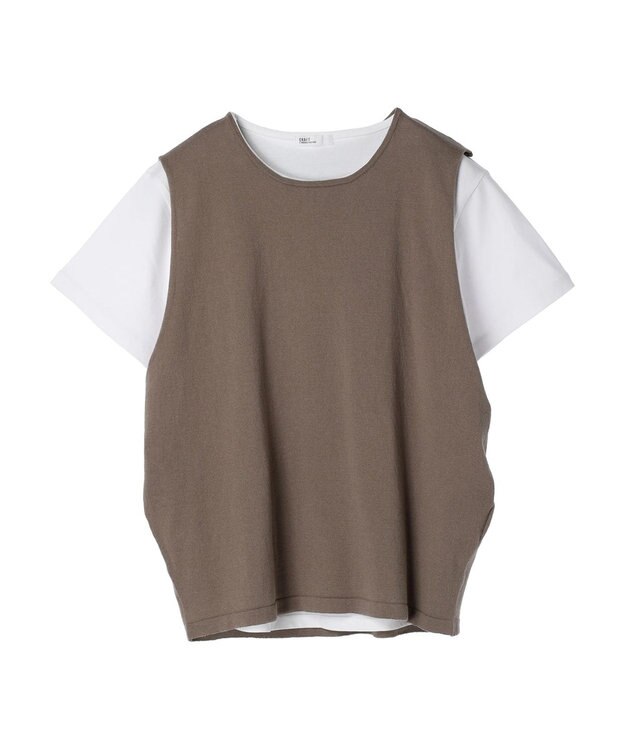 CRAFT STANDARD BOUTIQUE ＳＥＴ　カットプルオーバー＋ニットベスト Mocha