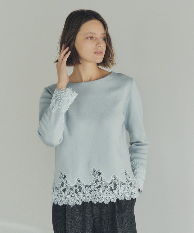 YECCA VECCA レースヘムニット Mint