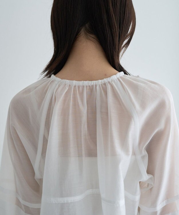 YECCA VECCA タックスリーブシアーシャツ Off White