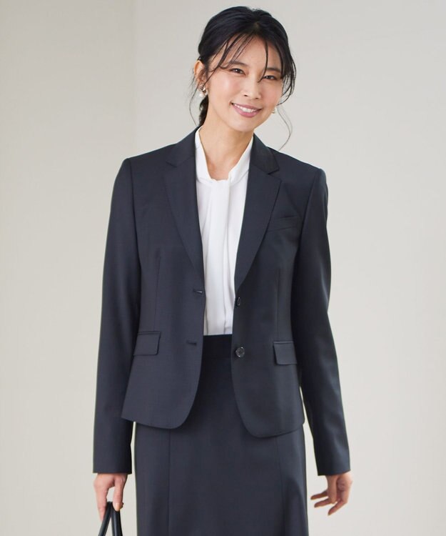 23区 【セットアップ対応】ラフィーネウール 二つ釦 ジャケット ブラック系