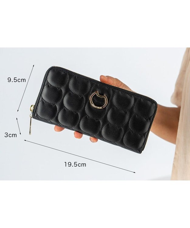 tsumori chisato CARRY ラインネコ ラウンドファスナー長財布 ブラック