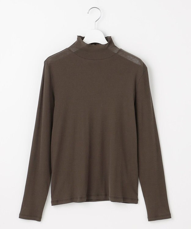 J.PRESS LADIES 【WEB限定】シアーストレッチフライス メローネック シアー カットソー 【WEB限定】ダークブラウン系