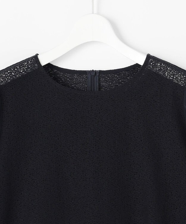 自由区 S テクスチャージャージーレーシー カットソー ネイビー