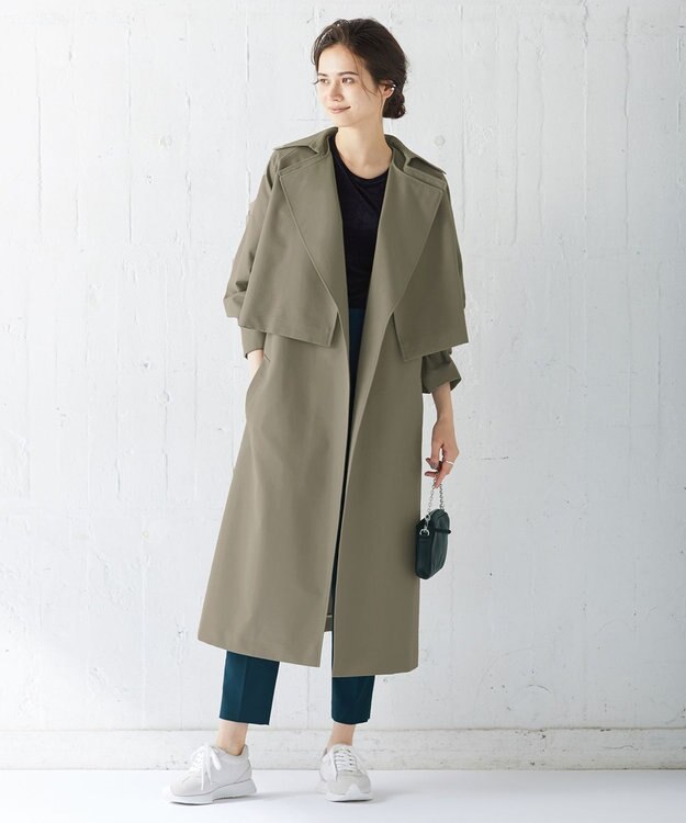 ICB L T/Cシャンブレーツイル 3WAYコート アッシュカーキ系