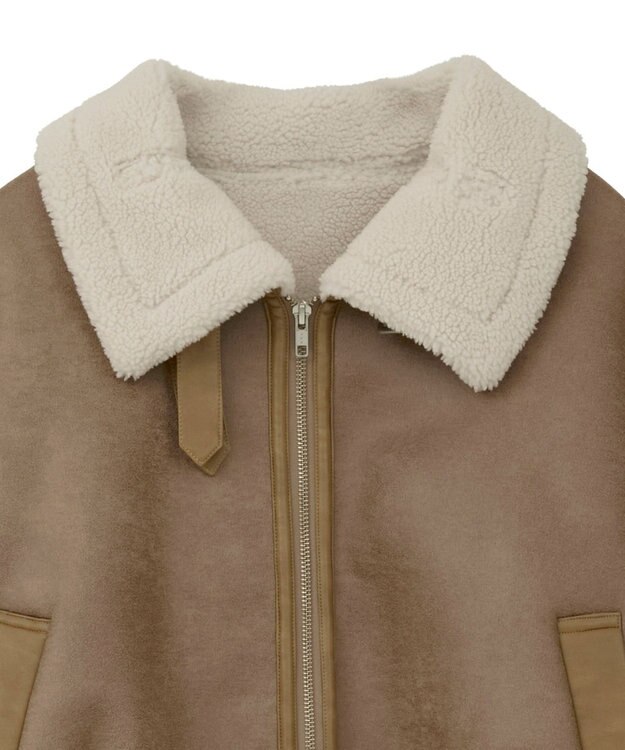 earth music&ecology フェイクムートンジャケット Beige