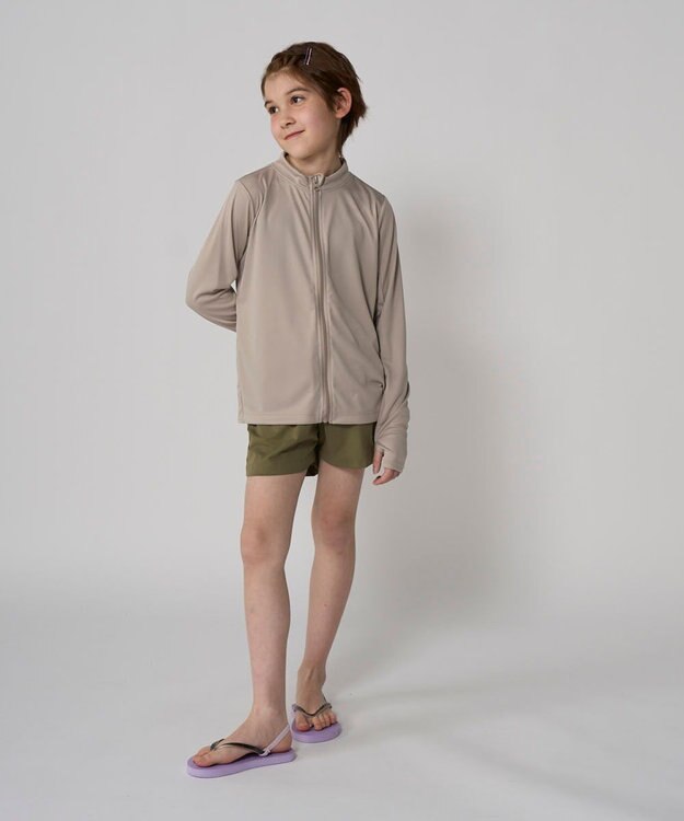 OP／FILA 【Ocean Pacific】フリルラッシュガード ベージュ