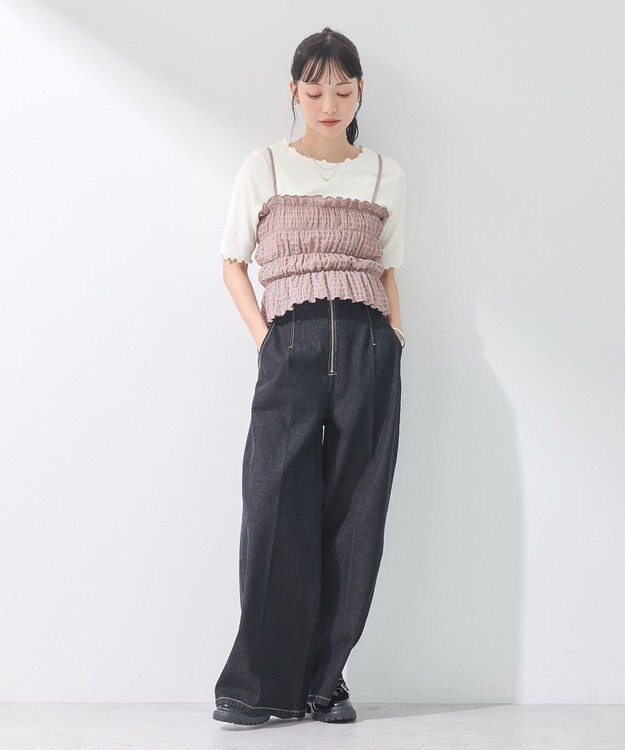 earth music&ecology スパンコールシャーリングビスチェ Mocha