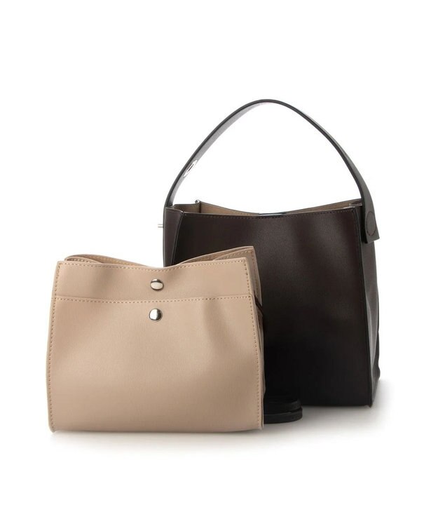 UNBILLION 【テレビ ドラマ着用アイテム】カシュカシュ cachecache / ヒネリハンドルインバッグセットトート チョコベージュ