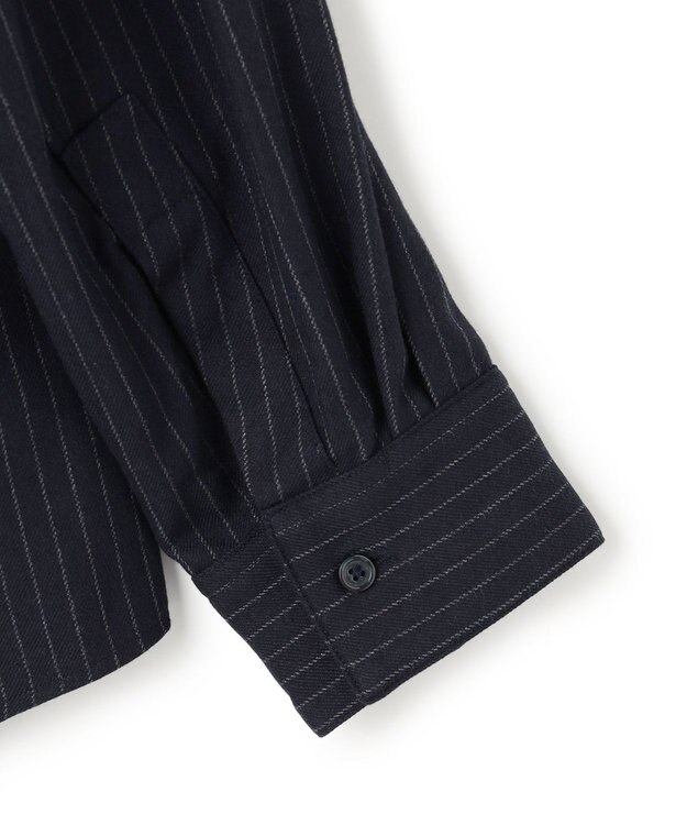 UNFILO MENS 【OCEANS 雑誌・web・YouTube 掲載】FLANNEL TOUCH シャツ ネイビーストライプ