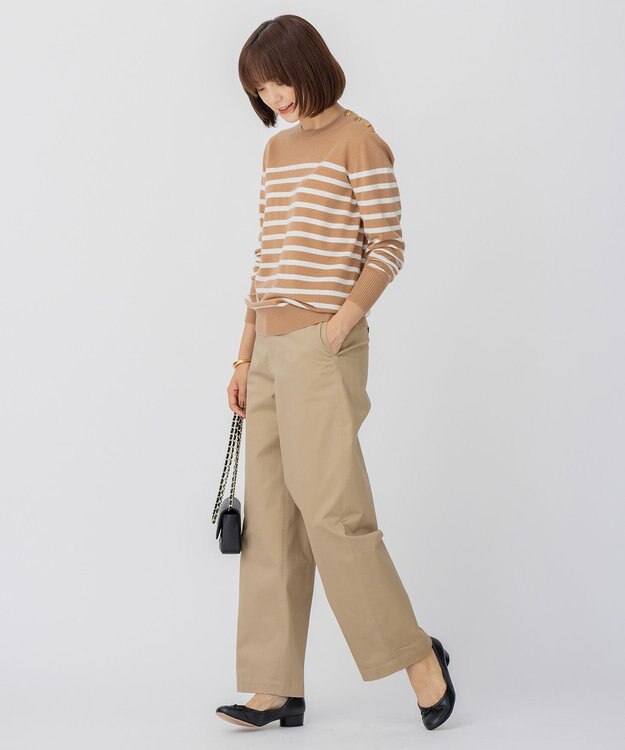 23区 コットンギャバ チノ パンツ ベージュ