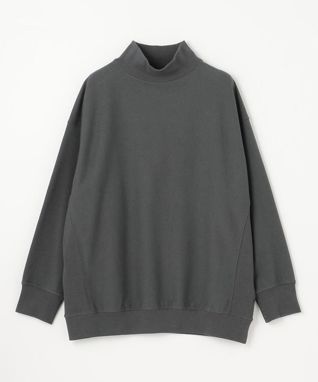 ANY 【洗濯機可】ミニ裏毛モックネックプルオーバー チャコール