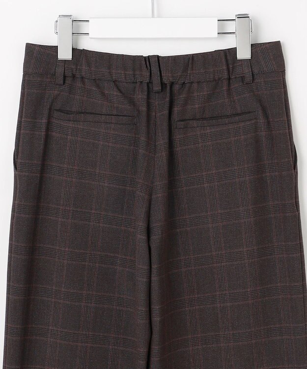 J.PRESS LADIES L アルガンシルク チェック クロップド パンツ チャコールチェック系