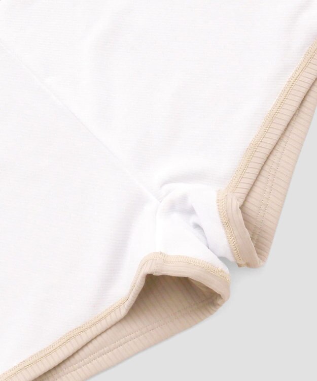 San-ai Resort（三愛水着楽園） WEB限定【紫外線カット(UPF50＋)】リブ素材ラッシュガード付 4点セット水着 ベージュ