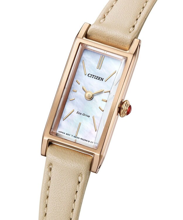 CITIZEN 【ECサイト限定】上品なエクリュベージュ クラシカルな雰囲気  電池交換不要 ピンクゴールド