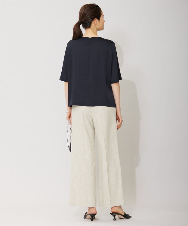 ICB 【洗える】Vi/Peブッチャー タックワイドパンツ トープ系