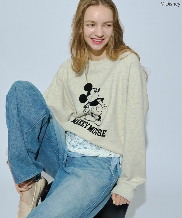 AMERICAN HOLIC 【Mickey&Friends】ビンテージ風スウェット Oatmeal