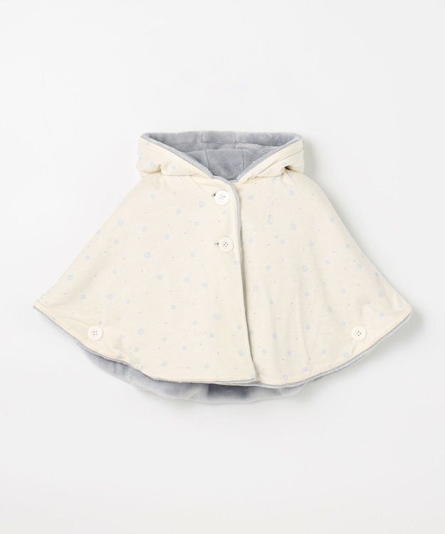 組曲 KIDS 【90㎝】あったかリバーシブルマント グレー