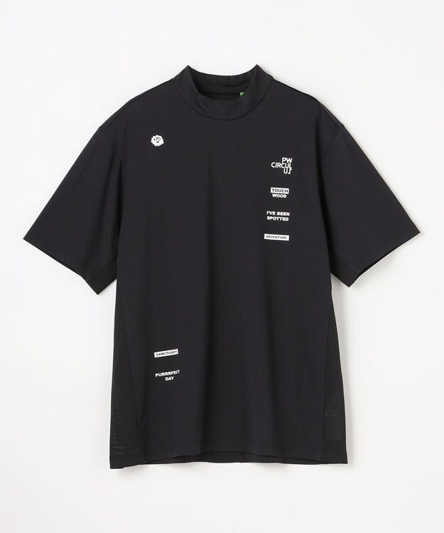 PW CIRCULUS 【MEN】メッシュコンビ モックネック ゴルフ ブラック系
