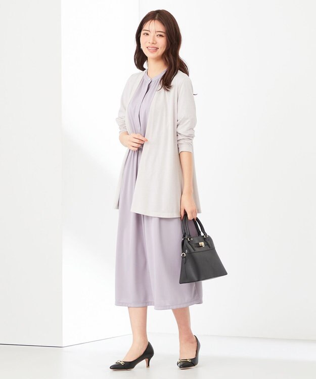 ANY SIS 【洗える】サラサラ着流し カーディガン ローズグレー