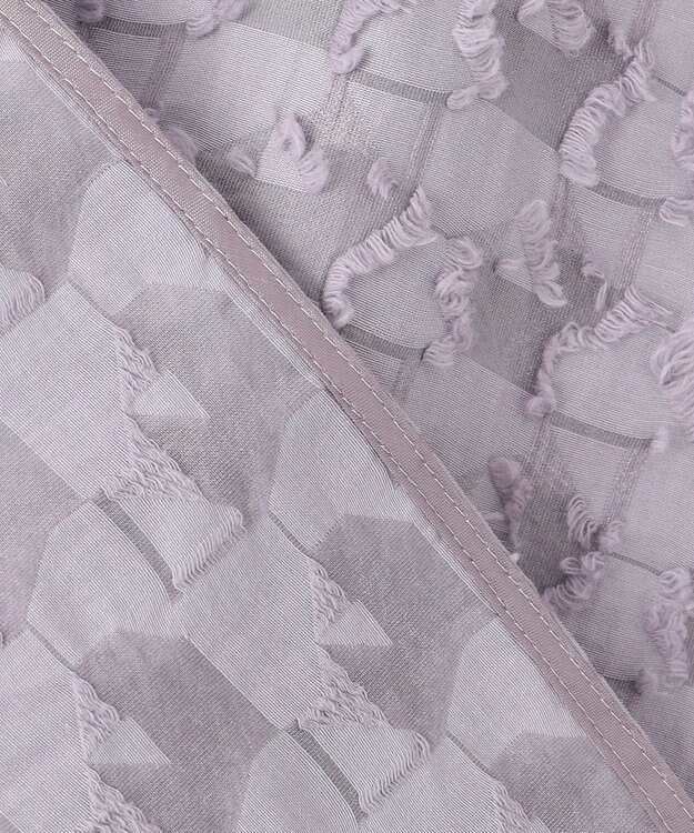 自由区 シアージオメトリックジャカードクロップド丈 ブラウス モーヴ